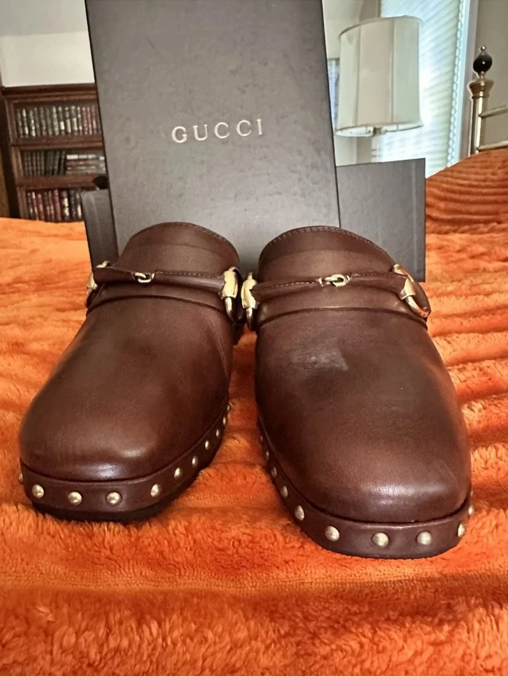 Gucci Dark Chestnut Velvet Textile with Black Label Patch